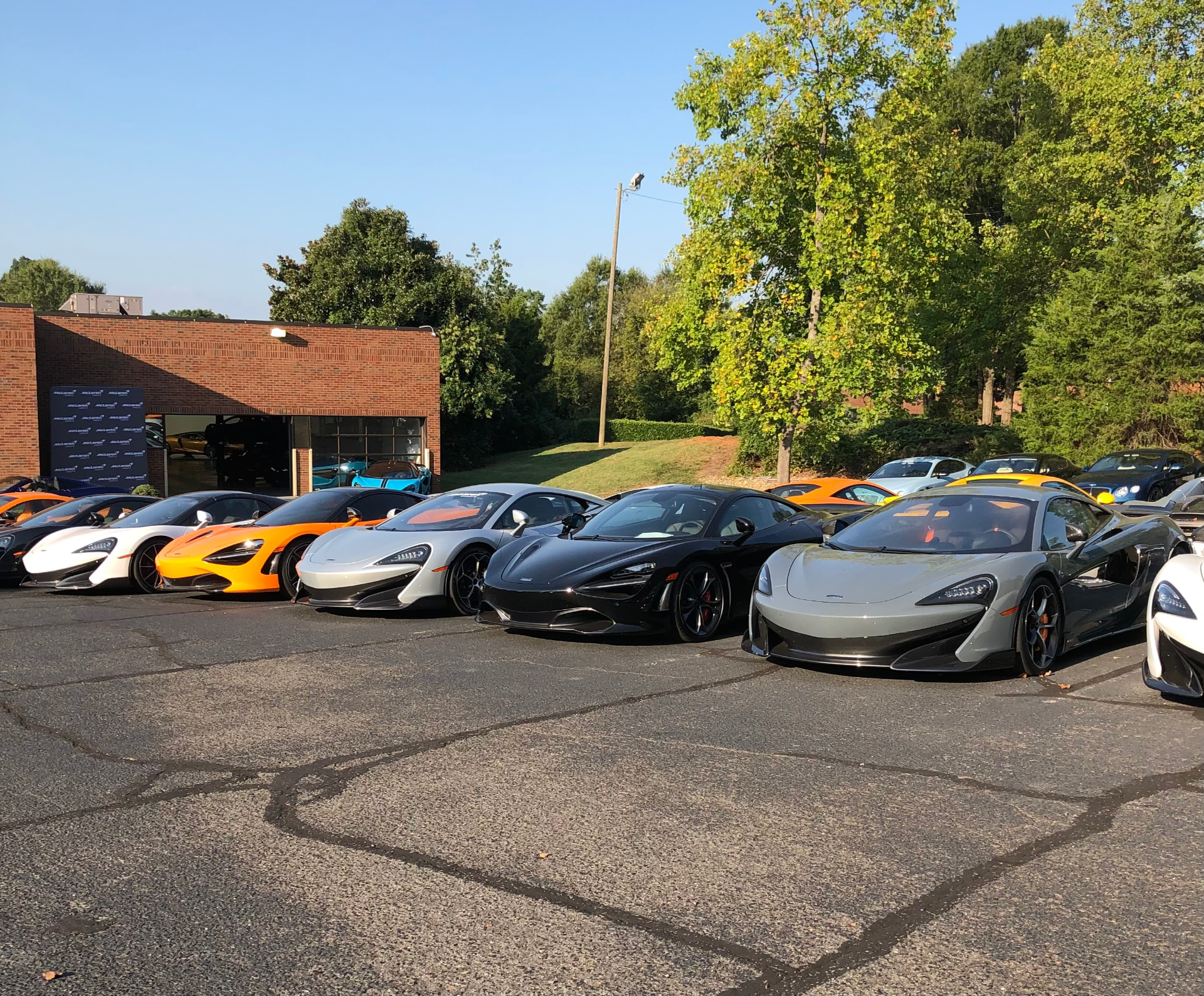 Luxury sports cars lined up — the rewards of sales success
