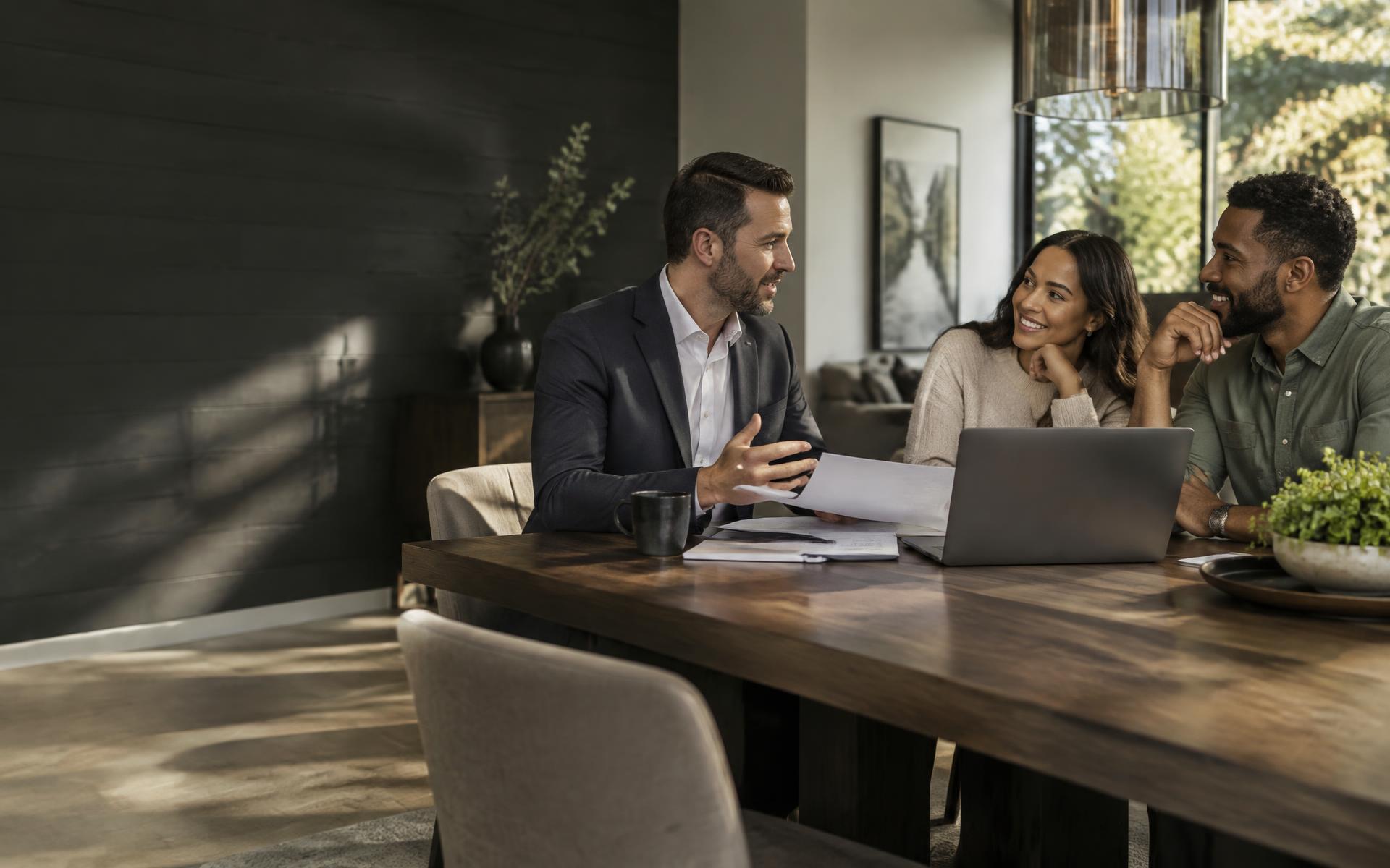 A Grovemont Financial advisor meeting with clients